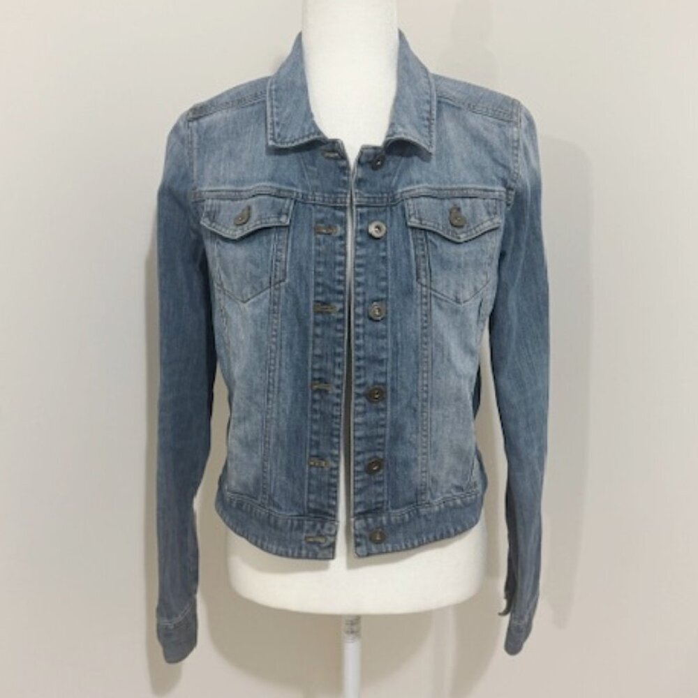 bp. Denim Jean Jacket Blue Short Button Up Women’s Size L